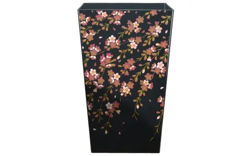 蒔絵調 ダストボックス M角 6.7L 桜ブラック タツクラフト 【Tk139】【ttcf922-maki-sbl-6d7】