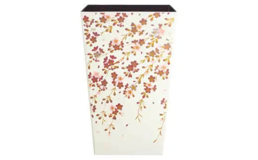 蒔絵調 ダストボックス M角 6.7L 桜ホワイト タツクラフト 【Tk140】【ttcf922-maki-swh-6d7】