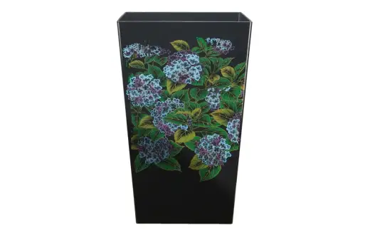 蒔絵調 ダストボックス M角 6.7L 紫陽花ブラック タツクラフト 【Tk141】【ttcf922-maki-abl-6d7】