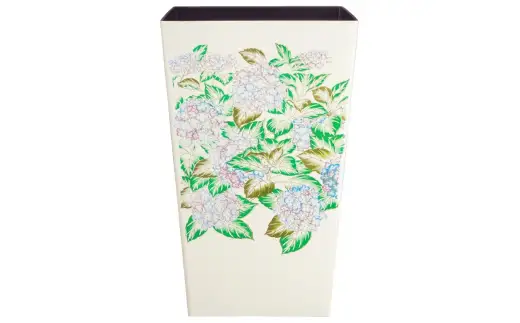 蒔絵調 ダストボックス M角 6.7L 紫陽花ホワイト タツクラフト 【Tk142】【ttcf922-maki-awh-6d7】