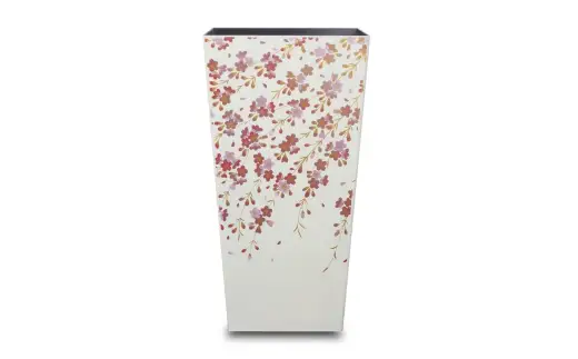 蒔絵調 ダストボックス L角 9.5L 桜ホワイト タツクラフト 【Tk148】【ttcf922-maki-swh-9d5】
