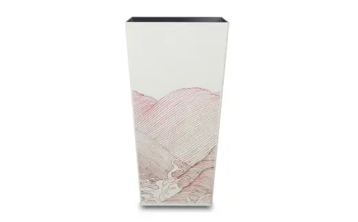 蒔絵調 ダストボックス L角 9.5L 波ホワイト タツクラフト 【Tk150】【ttcf922-maki-nwh-9d5】