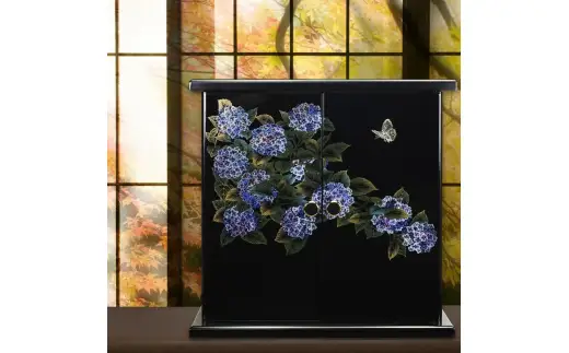 タツクラフト 紀州塗り ミニ仏壇 雅 大 紫陽花 【Tk169】【ttcf922-butu-laj】