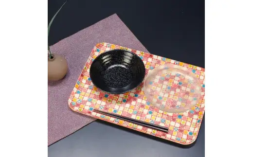 タツクラフト 友禅和紙トレー M 33cm 2枚セット 梅桜 格子 【Tk305】【ttcf922-yum-3】