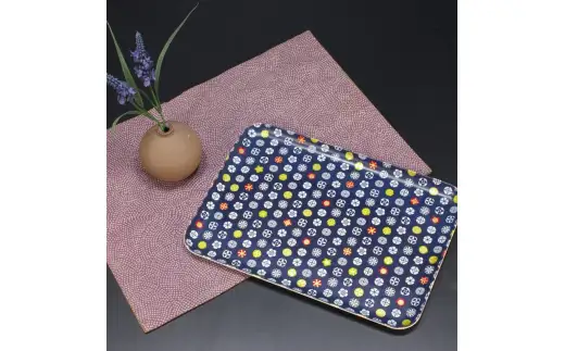 タツクラフト 友禅和紙トレー L 39cm 2枚セット 小花 小紋 【Tk324】【ttcf922-yul-8】