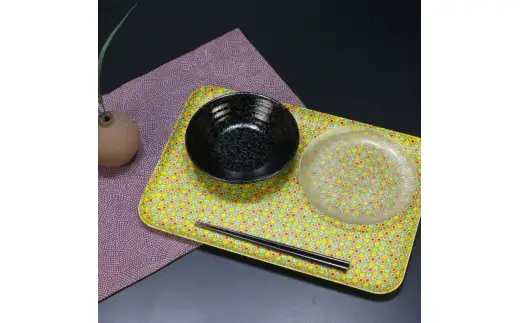 タツクラフト 友禅和紙トレー L 39cm 2枚セット 桜 金平糖 緑 【Tk325】【ttcf922-yul-9】