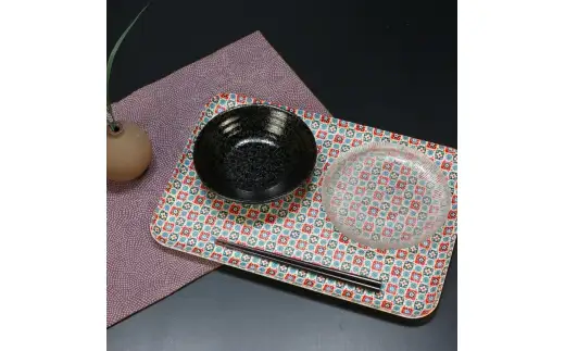 タツクラフト 友禅和紙トレー L 39cm 2枚セット 花入り格子 【Tk328】【ttcf922-yul-12】