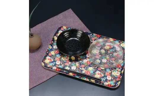 タツクラフト 友禅和紙トレー L 39cm 2枚セット 桜 牡丹文 【Tk329】【ttcf922-yul-13】