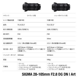 SIGMA 28-105mm F2.8 DG DN | Art【ソニーEマウント】（数量限定）