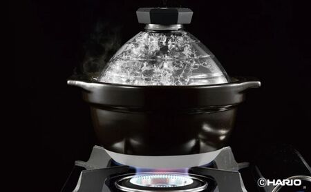 【萬古焼（ばんこやき）】フタがガラスのご飯釜2～3合炊き 令和7年モデル せんが陶器 【HARIO ハリオ 直火 土鍋 耐熱 ガラス 食器 キッチン 日用品 キッチン用品 日本製 ご飯 ごはん釜 炊飯器 四日市市 四日市】