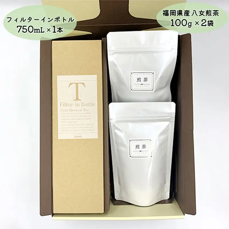 フィルターインボトル（黒）八女茶セット【B3-037】