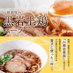 宮崎県川南町産食材使用　合衆国らーめん（黒岩土鶏スープ）玄米らーめん2食 【 ラーメン 玄米麺 グルテンフリー 豚チャーシュー 縁らぁめん】