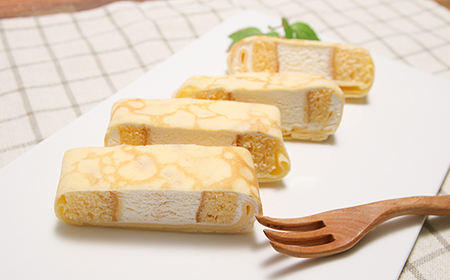 【絶品/スイーツ】ひんやり 和賀ロールクレープ包み 6個 クレープ アイス もちもち 冷凍 スイーツ ロールケーキ 洋菓子工房ケーキ屋Shimizu 岩手県 北上市 B0251