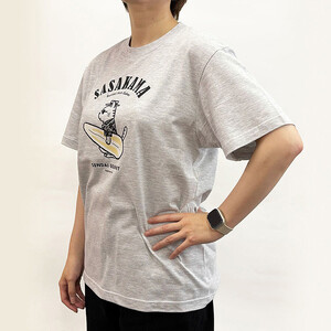 仙台・宮城の観光Tシャツ　「猫と笹かま」Tシャツ  Lサイズ　［T-01］