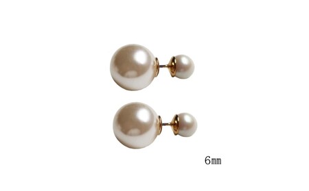 【ギフト対応可】リバーシブルパールピアス(フロントパールサイズ：6mm)【043-017-1】パール ピアス キャッチ アクセサリー ジュエリー K18GP 上品 おしゃれ 冠婚葬祭 ギフト プレゼント ラッピング