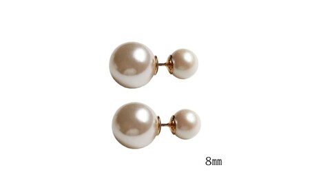 【ギフト対応可】リバーシブルパールピアス(フロントパールサイズ：8mm)【043-017-2】パール ピアス キャッチ アクセサリー ジュエリー K18GP 上品 おしゃれ 冠婚葬祭 ギフト プレゼント ラッピング