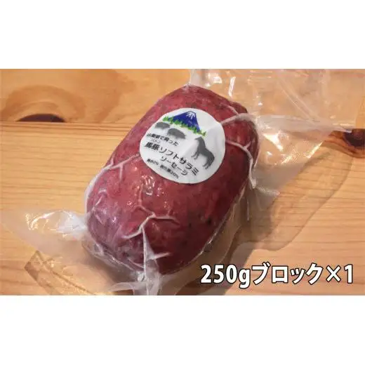 大月市で肥育した馬と放牧豚で作ったソフトサラミソーセージ　70gシート2枚　250gブロック1個【1087-031】