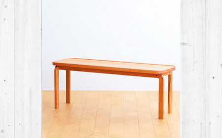 府中家具　COCCO Bench　チェリー　生地：ダークブラウン No.1047-04