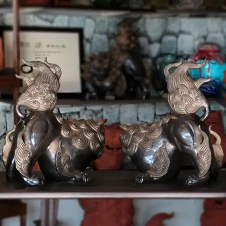 「魔除け金獅子」尻上がりシーサー 作 新垣信一【1575349】