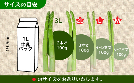 【先行予約・訳あり】モーモーアスパラ 夏芽 M / L / 2L セット 1.2kg（6月上旬から順次発送） アスパラガス[ARAI034]