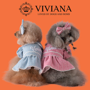 犬 服 ドッグウェア「VIVIANA」パフスリーブワンピース（Pink）|犬用 服 ペット犬 ドッグ ペット用品 愛犬 ファッション 秦野 神奈川