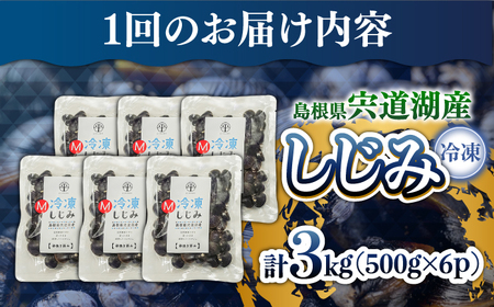 しじみ 【全6回定期便】食べる分だけさっと使える！宍道湖産 冷凍大和しじみ (M)500g×6袋 島根県松江市/平野缶詰有限会社[ALBZ034] しじみ しじみ