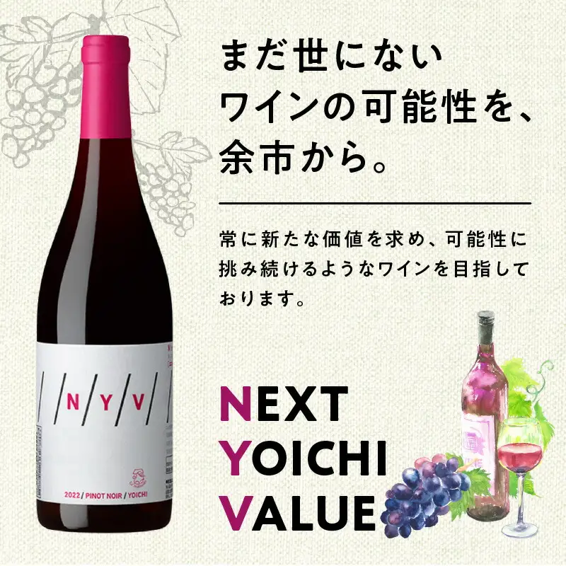 数量限定&北海道限定 N・Y・V（エヌ・ワイ・ブイ）余市ピノ・ノワール2022 750ml １本_Y090-0037