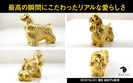 【置物】純金(Ｋ２４)製 『アメリカン・コッカー』ミニチュアオブジェ ALPBK111