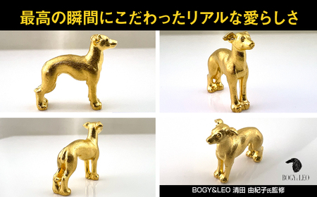 【置物】純金(Ｋ２４)製 『イタリアン・グレーハウンド』ミニチュアオブジェ ALPBK113