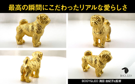 【置物】純金(Ｋ２４)製 『パグ』ミニチュアオブジェ ALPBK114