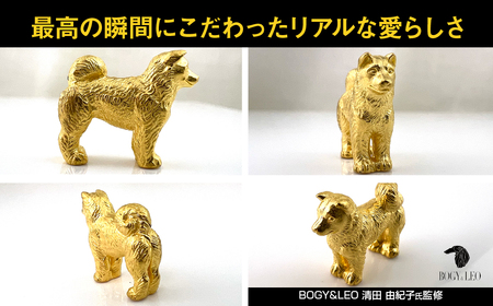 【置物】純金(Ｋ２４)製 『柴犬』ミニチュアオブジェ ALPBK115