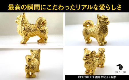 【置物】純金(Ｋ２４)製 『チワワ』ミニチュアオブジェ ALPBK117