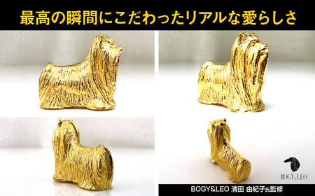 【置物】純金(Ｋ２４)製 『ヨークシャー・テリア』ミニチュアオブジェ ALPBK118