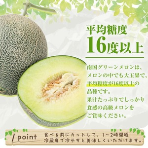 ＜先行予約受付中！2026年6月下旬以降順次発送予定＞数量限定！鹿児島県産南国グリーンメロン(6玉・計6kg) 数量限定 メロン フルーツ 青肉 果物 くだもの 果実 国産 九州産 鹿児島県産【松永青果】akn053-33