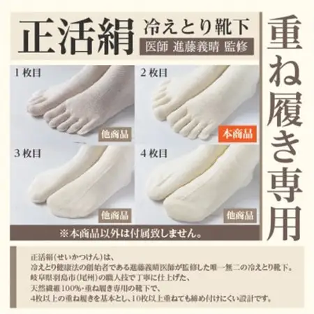 正活絹 冷えとり靴下 ウール5本指 4足セット(LLサイズ)_装飾品・工芸品  服飾小物 _【1583809】