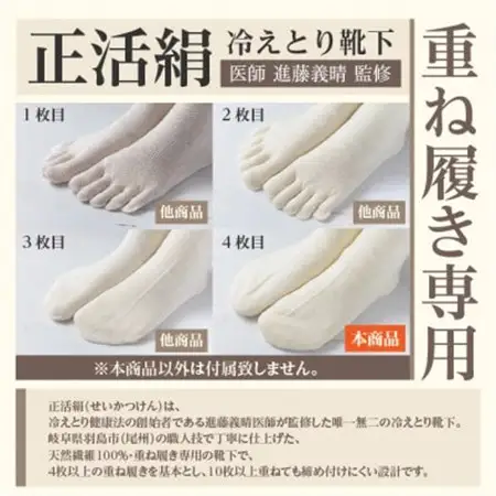 正活絹 冷えとり靴下 ウール先丸 4足セット(LLサイズ)_装飾品・工芸品  服飾小物 _【1583835】