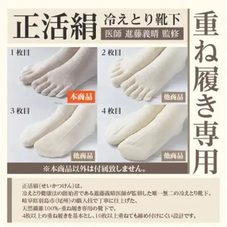 正活絹 冷えとり靴下 シルク5本指 4足セット(Mサイズ)_装飾品・工芸品  服飾小物 _【1584065】