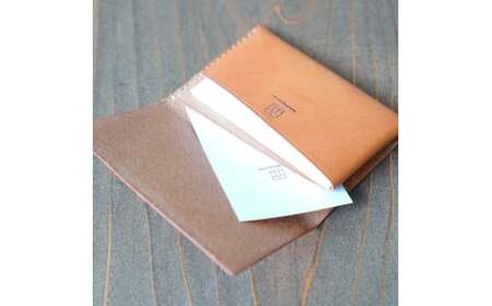 【ナチュラル】 イタリアンオイルレザーの折革名刺入れ 革小物 名刺入れ 名刺 革 レザー オイルレザー イタリアン 岡山県 奈義町