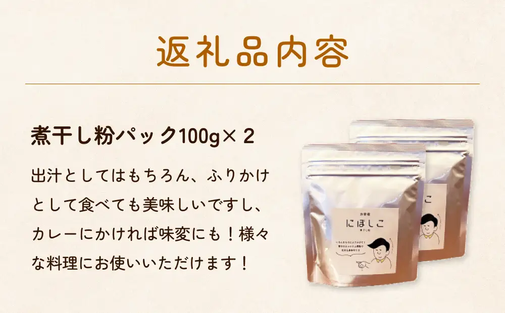 煮干し粉 100g 2個 富山県 氷見市 煮干し 粉 調味料 加工品 国産 イワシ 鰯