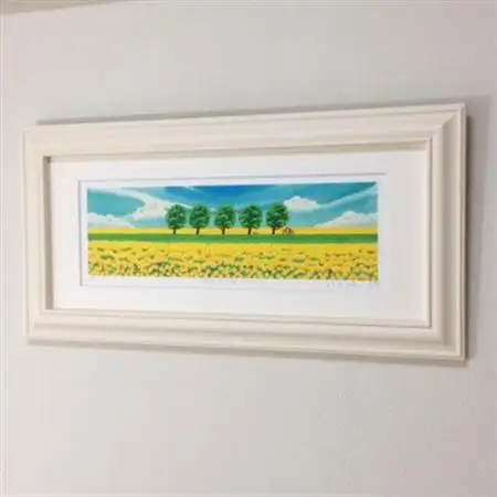 栗乃木ハルミ版画額装品「菜の花畑4」【1228962】
