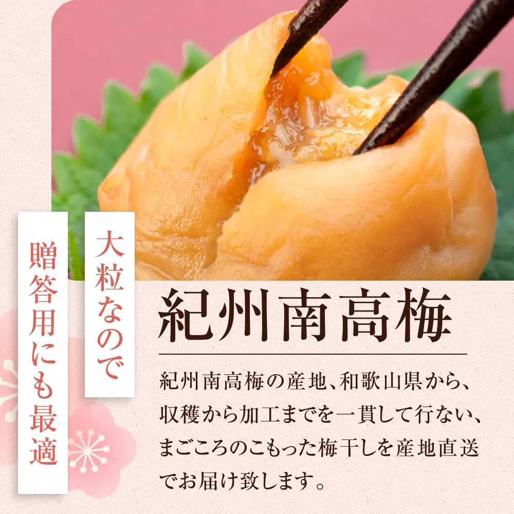 極上 紀州南高梅 まごころ梅 はちみつ 梅干し 3L サイズ以上 1kg 塩分 約5％ 化粧箱入り