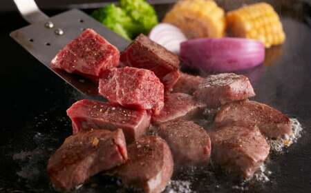 博多和牛 の サイコロ ステーキ 200g×2 計400g 肉専用にんにく塩付 ／ 肉 牛肉 和牛 赤身 ステーキ 厳選 冷凍