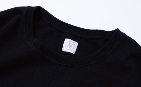 橘織物　CROPPED-SLEEVE T-SHIRT Black （009_5228）