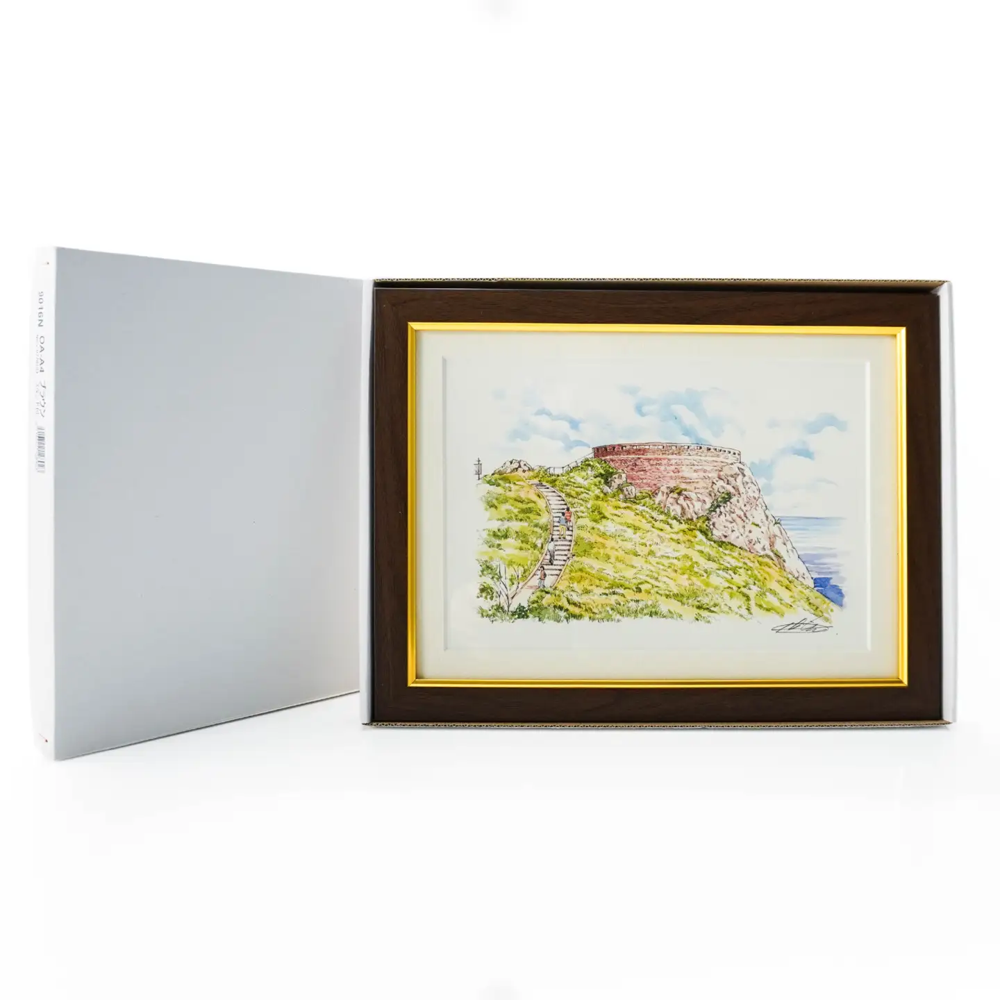 【葦毛崎展望台】八戸の風景 複製画 26.5×36.0×3.0 800g 風景画 額付き マット 青森県 八戸市　