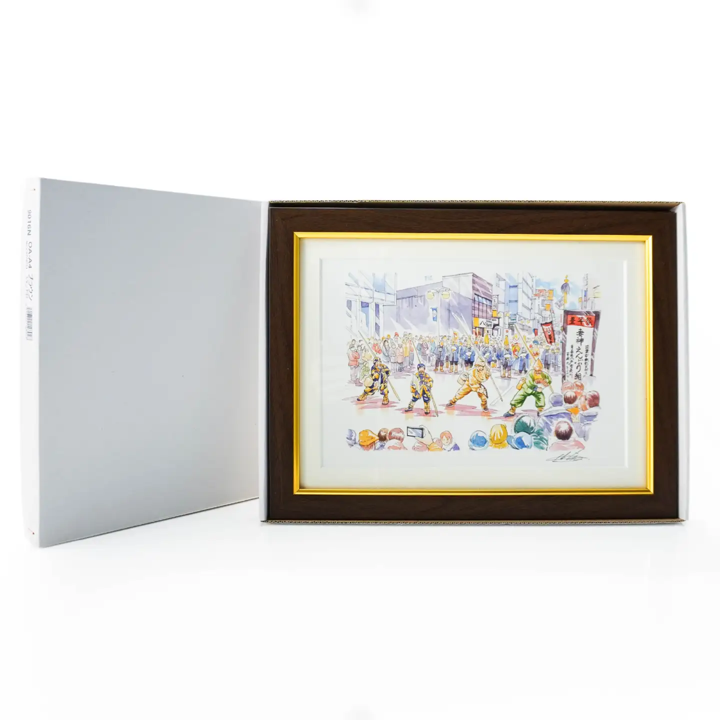 【八戸えんぶり】八戸の風景 複製画 26.5×36.0×3.0 800g 風景画 額付き マット 青森県 八戸市　