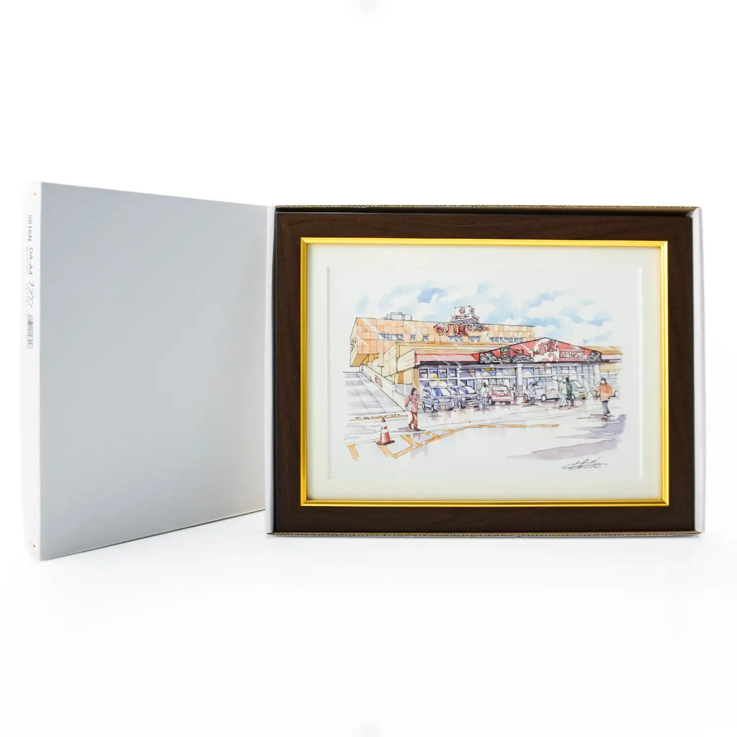【八食センター】八戸の風景 複製画 26.5×36.0×3.0 800g 風景画 額付き マット 青森県 八戸市　