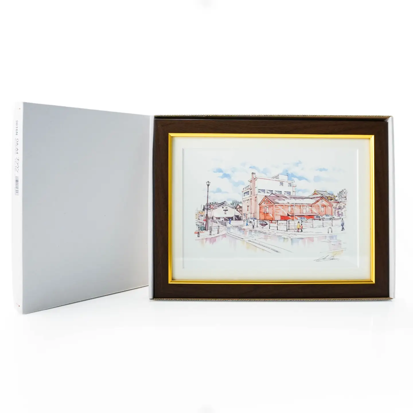 【八戸酒造】八戸の風景 複製画 26.5×36.0×3.0 800g 風景画 額付き マット 青森県 八戸市　