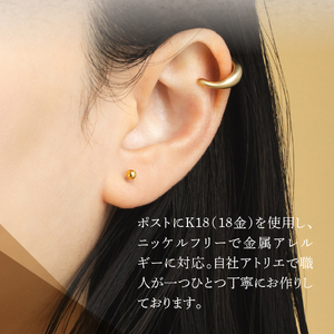 シンプルボールピアス K24ゴールド 2mm K18ポスト 金属アレルギー対応 アクセサリー ニッケルフリー