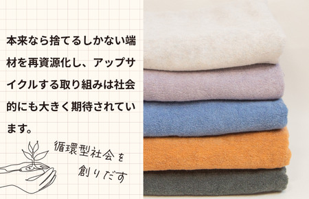 （今治タオルブランド認定）L∞PLUS（ループラス）糸使用 アップサイクルフェイスタオル １枚（ブルーノヴァ） [I001520FT1B]
