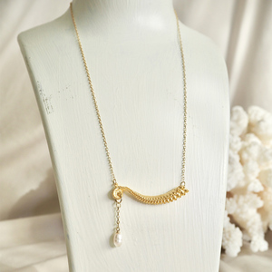 本物のタコを型取りしたネックレス clavicle ゴールド gold アクセサリー パール ファッション F6L-1110